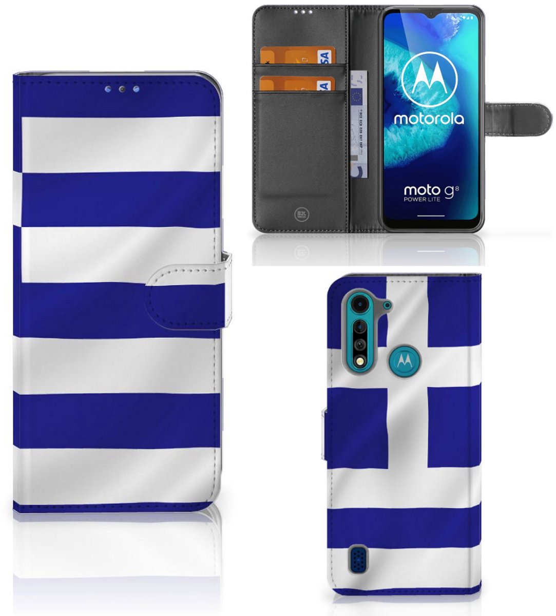 Motorola G8 Power Lite Bookstyle Case Griekenland
