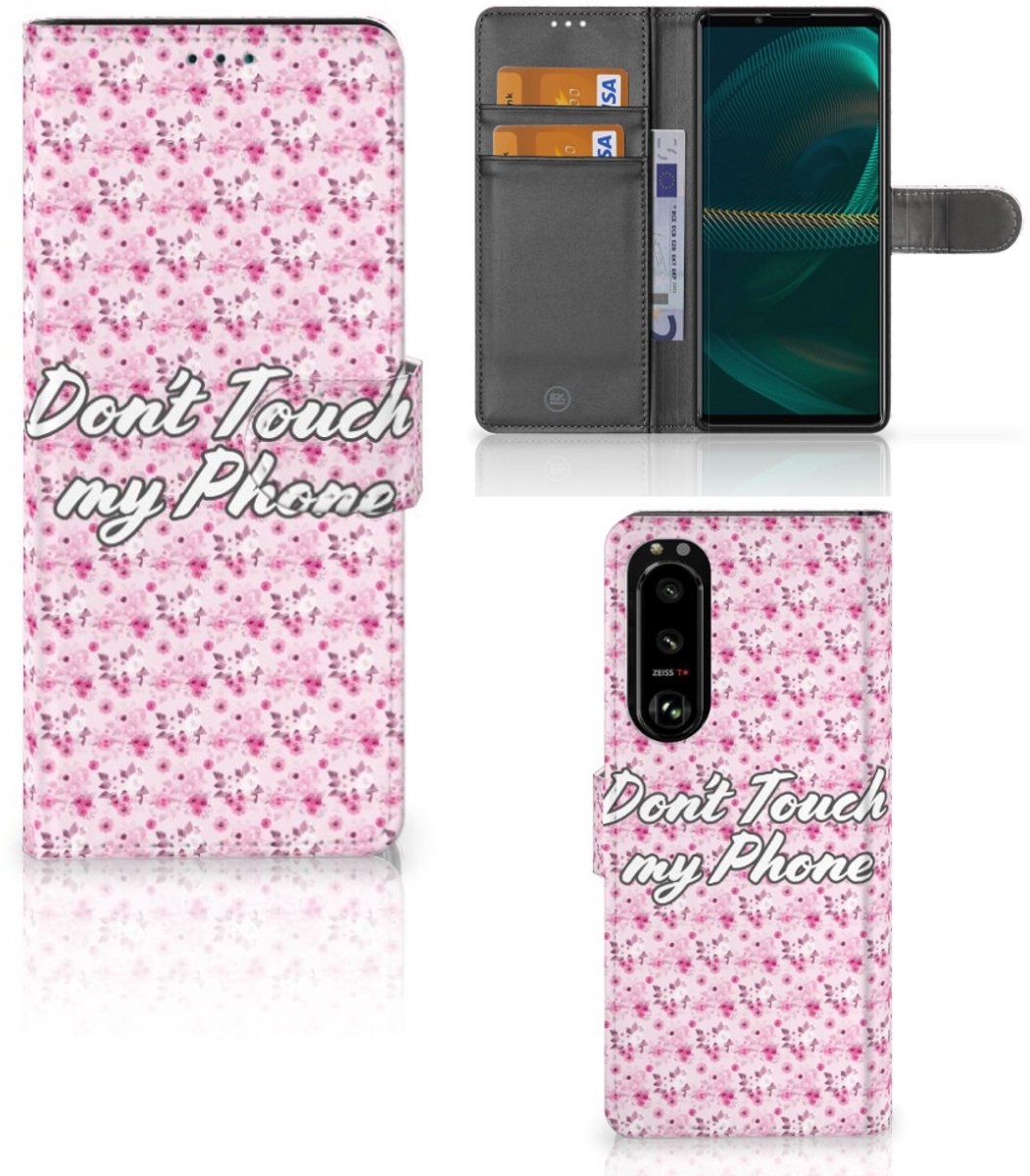 Boekhoesje voor Sony Xperia 5III Portemonnee Hoesje Flowers Pink DTMP