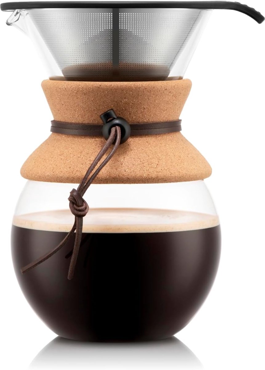 Pour Over Cafetiere With Permanent Filter 1 L Multilayer Transparent 11571-109 14 X 16.3 X 20.3 cm