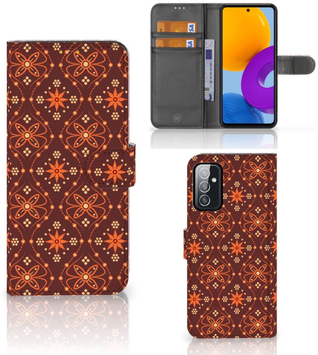 Samsung Galaxy M52 Telefoon Hoesje Batik Brown