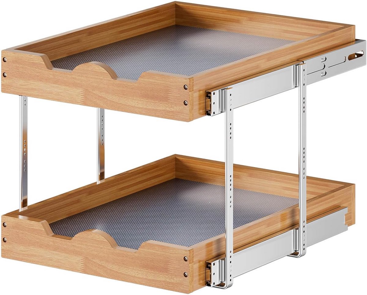 Uittrekbare Kastorganizer met 2 Niveaus voor Keuken en Badkamer