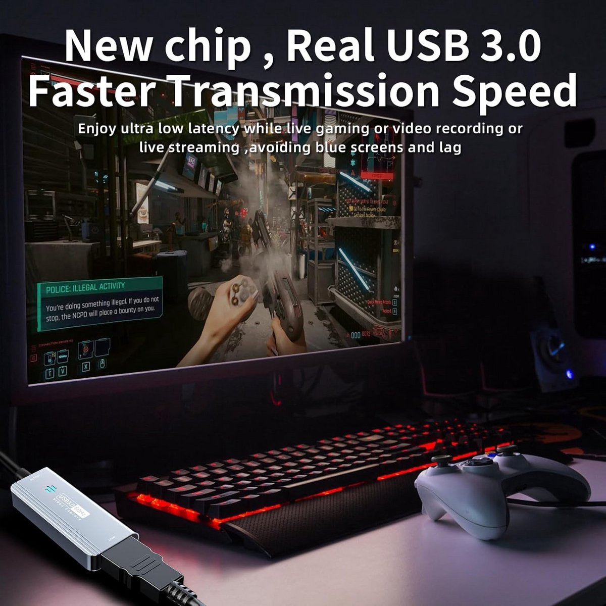 HDMI naar USB C 3.0 Video Capture Card - 1080P 60FPS voor Streaming en Gaming thumbnail 5