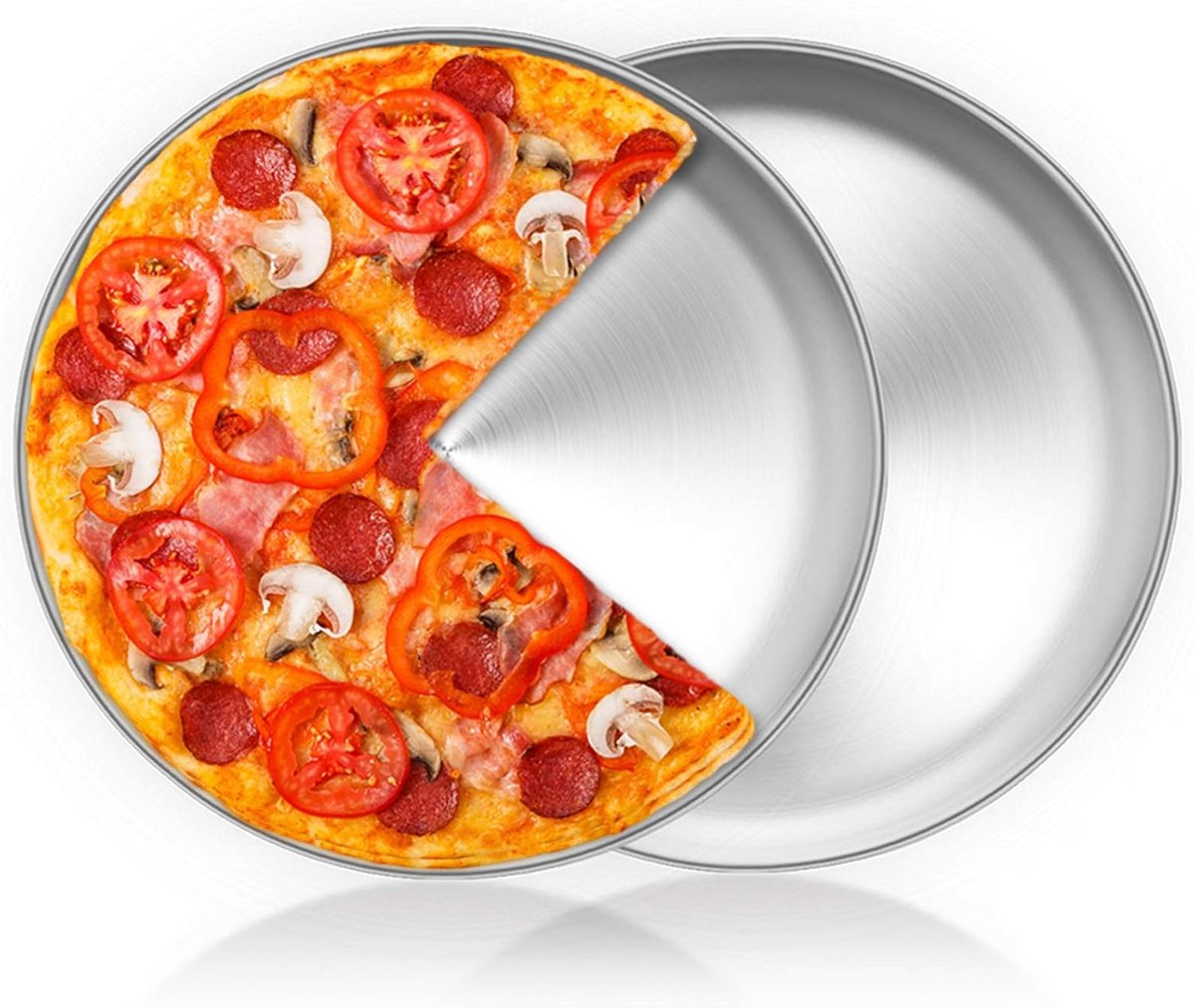 Ronde Pizzaplaat 30 cm - Roestvrij Staal voor Oven Bakken - Set van 2 - Vaatwasmachinebestendig