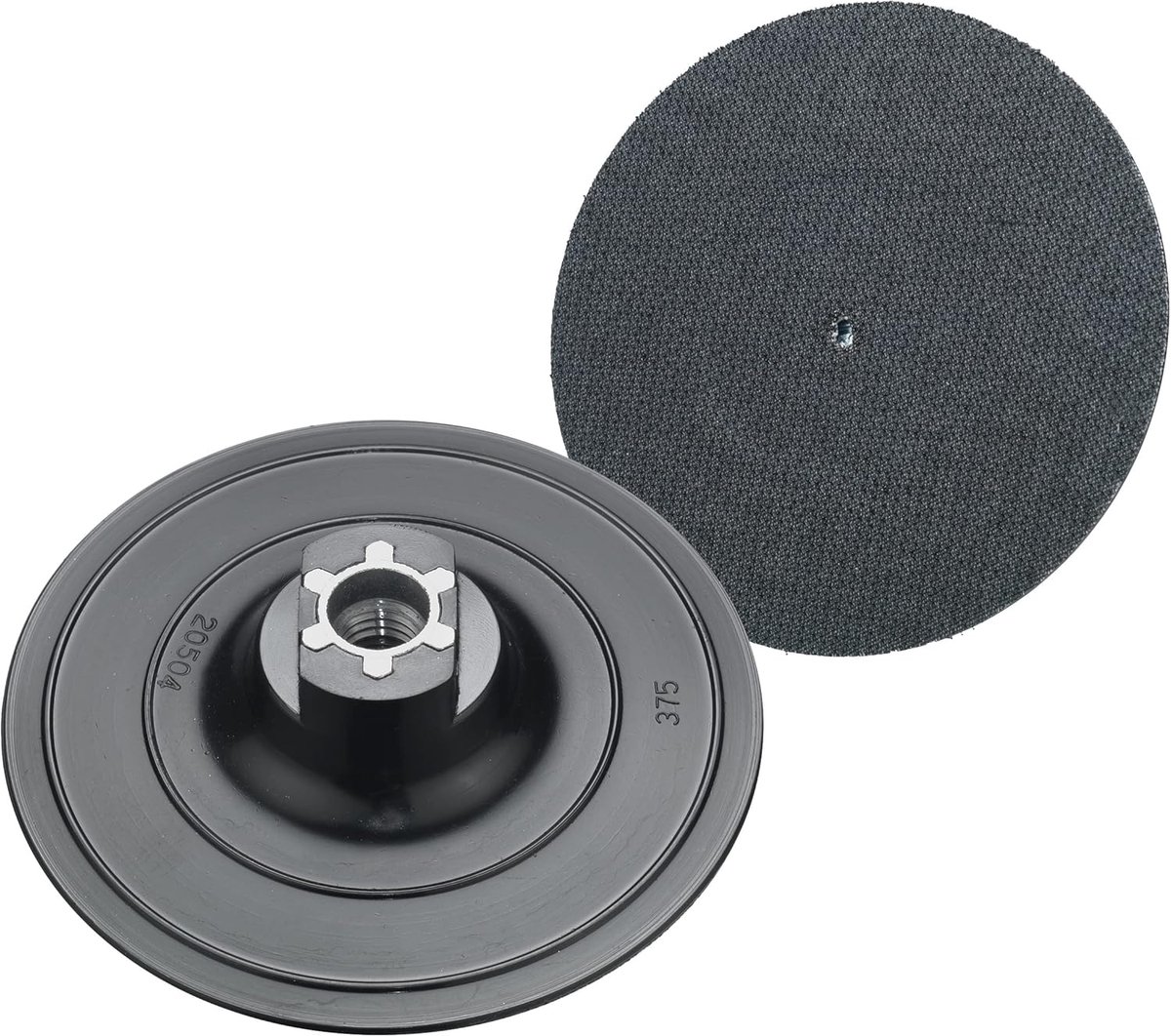 Klittenbandplaat 125 mm met M14 schroefdraad - Zwart - Gemiddelde flexibiliteit voor middelzware tot grove schuur- en polijstwerkzaamheden