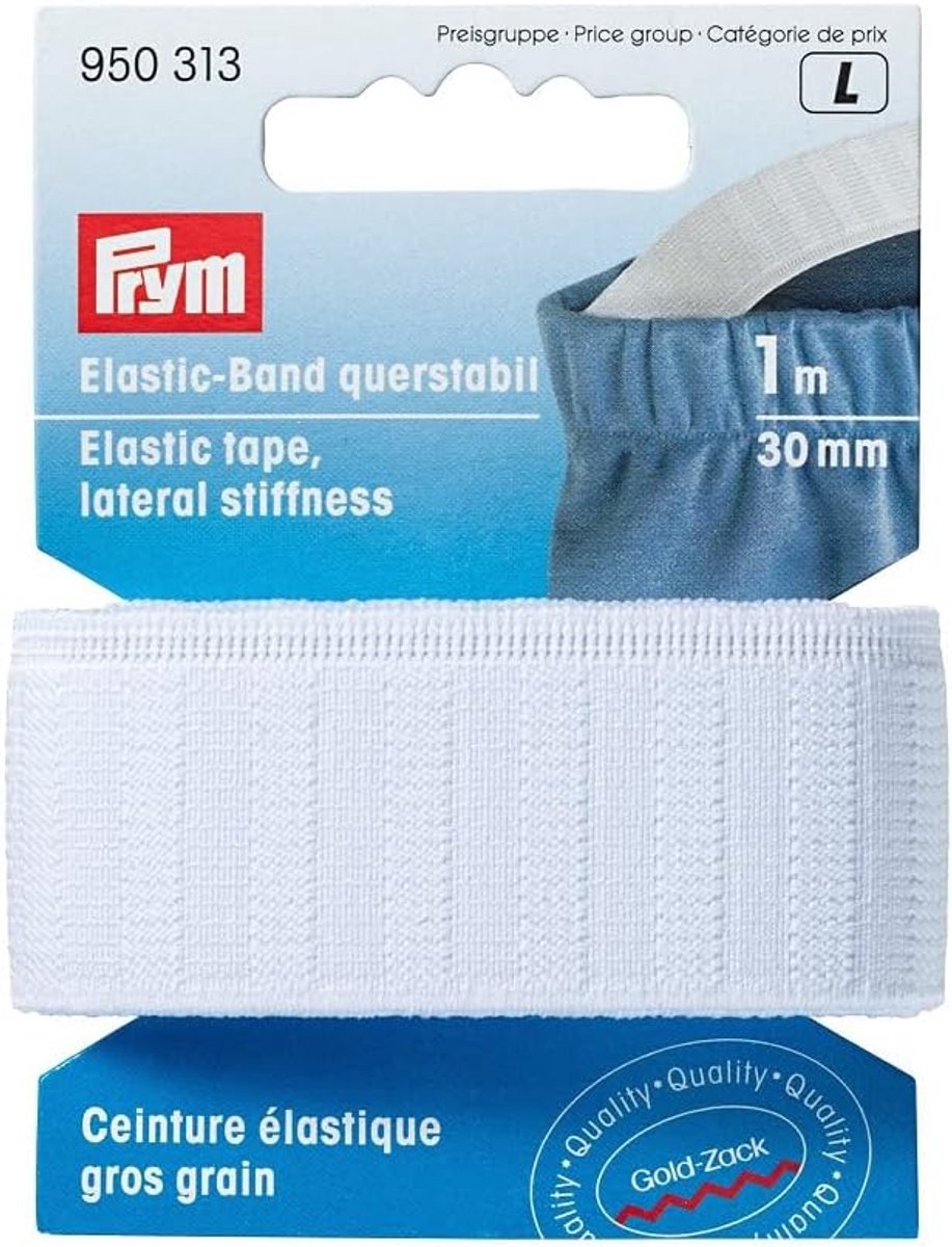 Lateral Stevige Witte Elastieken Band 30 mm - 1 m