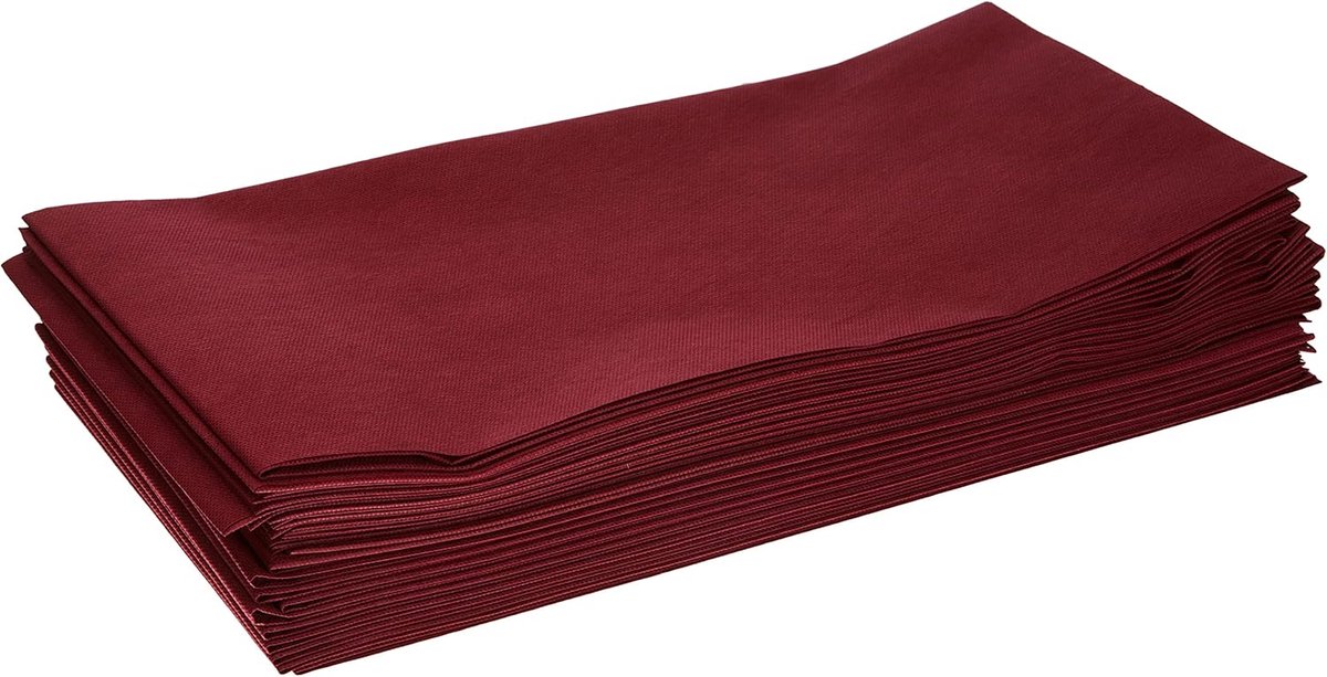 20 Tafelkleden Fleece 80 cm x 80 cm Donkerrood