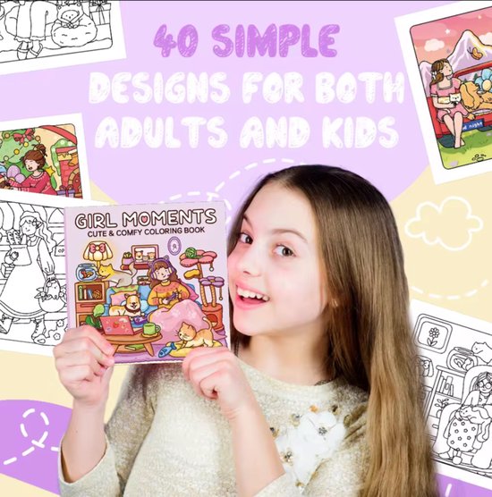 Cozy Coloring Book - Cute Coloring Books - Animals, Rooms & Food - Kleurboek voor Volwassenen en kinderen - Stress Relief
