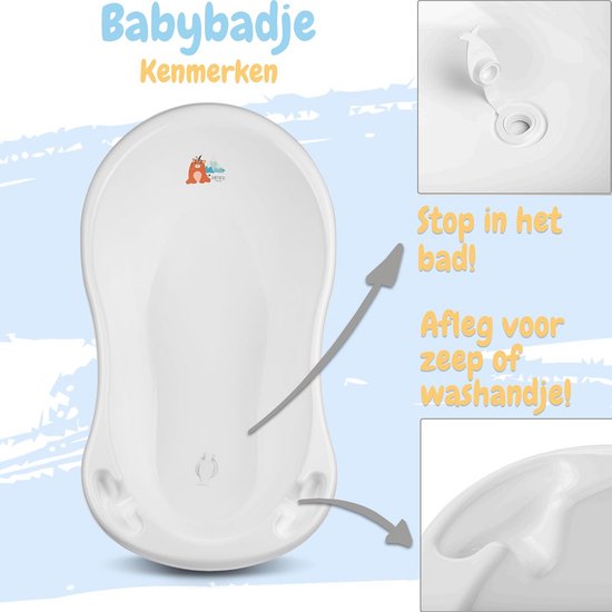 Baby Badje met Standaard en Badzitje, Verschillende Sets voor Pasgeborenen met Baby Badjes + Standaard + Afvoer + Badzitje, Babybadje met Standaard — afbeelding 4