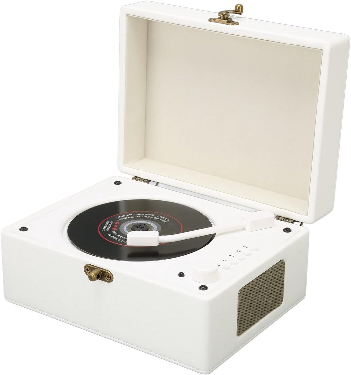 CD-speler met AUX USB-hoofdtelefoonaansluiting CD-platenspeler voor Thuis, Kinderen, Volwassenen (Wit)