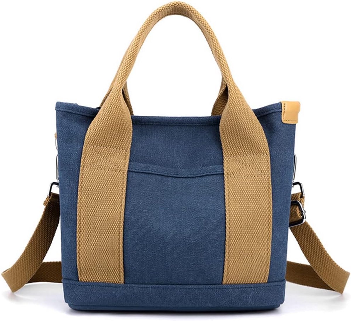 Lichte Canvas Draagtas voor Vrouwen - Multifunctionele Handtas met Meerdere Vakken voor School, Winkelen en Reizen