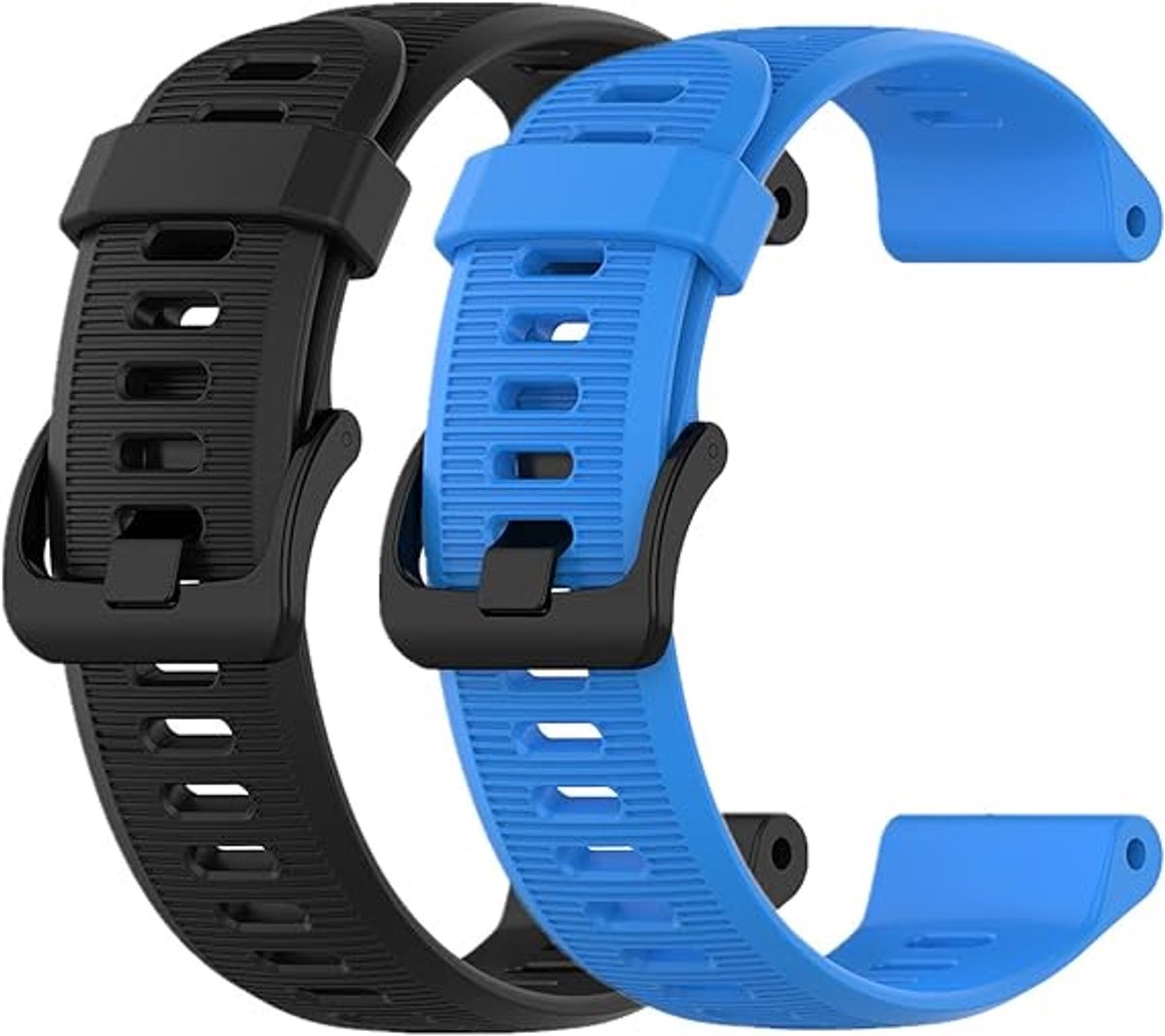 2 stuks silicone watch strap geschikt voor Garmin Forerunner 945-Forerunner 935 Band, Silicone Replacement Strap geschikt voor Garmin Fenix 6-Approach S60,Sports watch strap,Blauw + Zwart