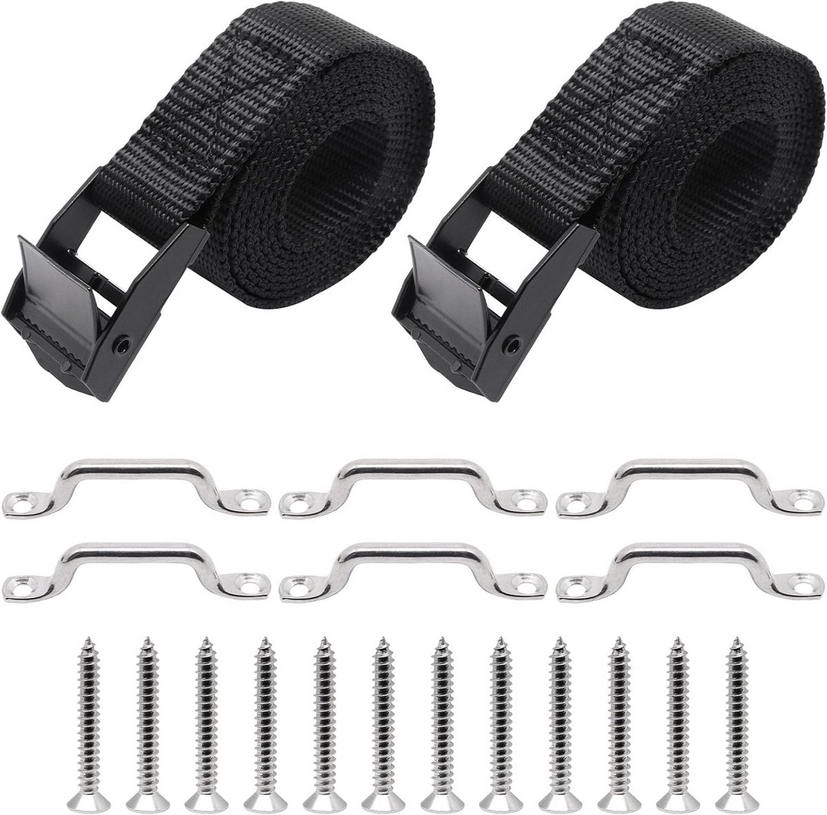Accu-spanbandenset 2 stuks met gesp en snelspanbanden voor boten, bagage en outdoor activiteiten