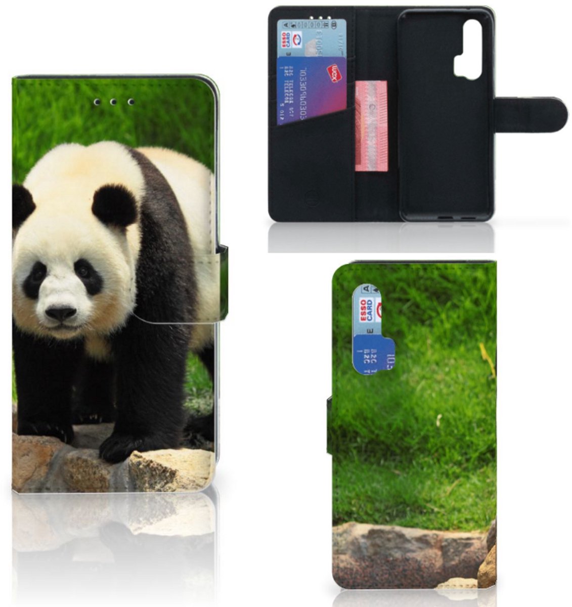 Honor 20 Pro Telefoonhoesje met Pasjes Panda