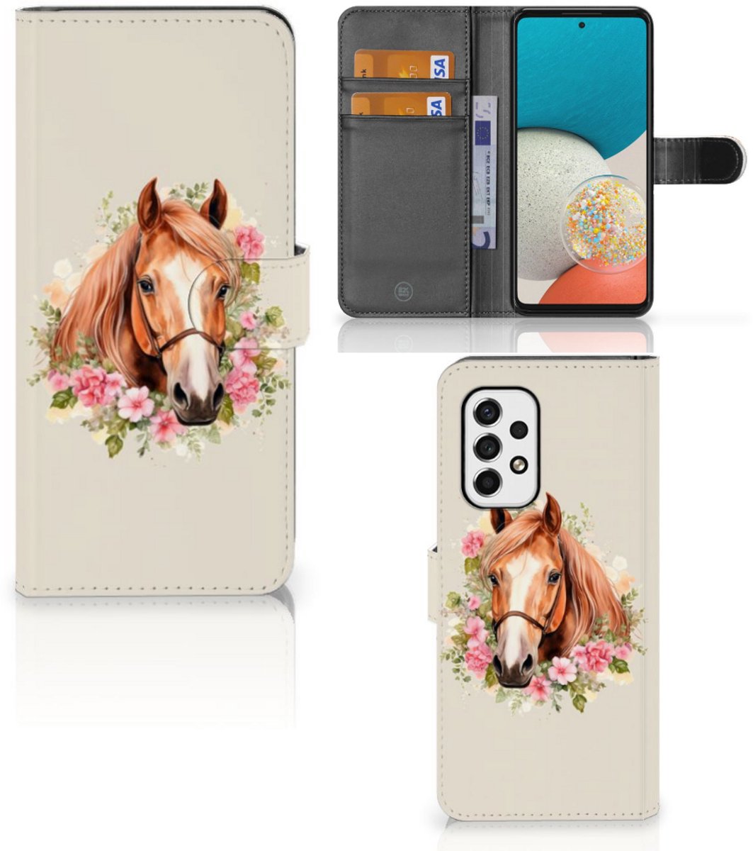 Telefoonhoesje met Pasjes voor Samsung Galaxy A53 Paard
