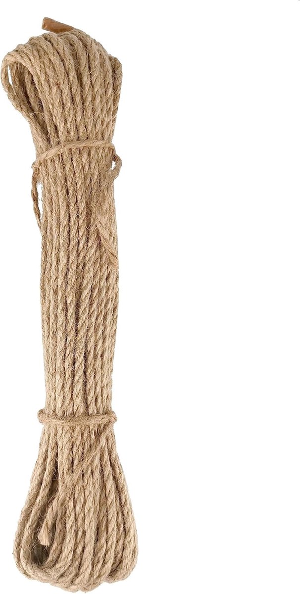 Jute Touw 4 mm - Duurzaam en Sterk Henneptouw van Natuurlijke Vezels, 10 Meter
