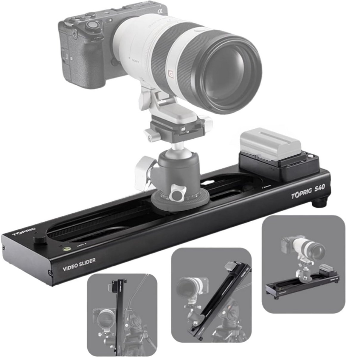 Gemotoriseerde camera-slider voor professionele fotografie en video-opnames