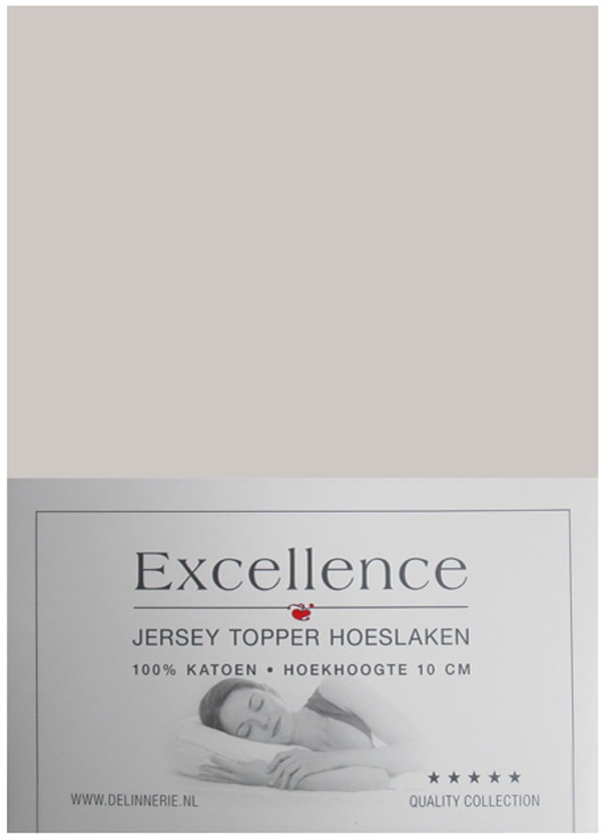 Excellence Jersey Topper Hoeslaken - Tweepersoons - 140x200/210 cm - Sand
