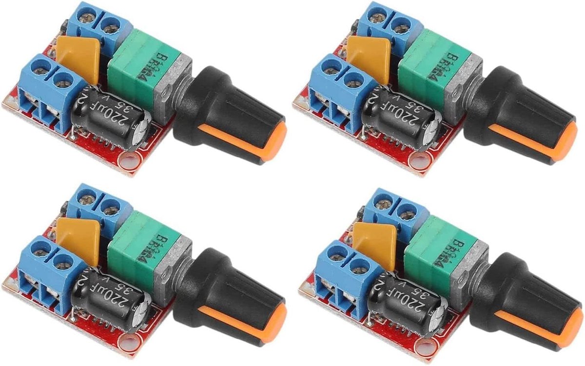 4 Stuks DC Motor Snelheidsregelaar met PWM Controller - Traploze Variabele Spanningsregelaar voor 3V-35V