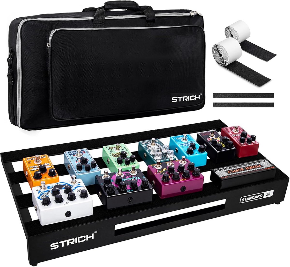 Lichtgewicht Aluminium Gitaar Pedaal Board 28" x 13,78" met Draagtas