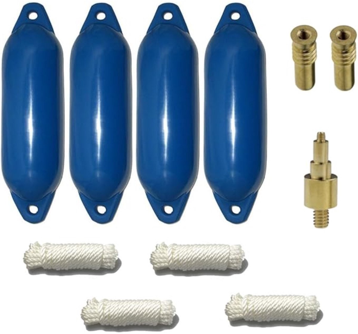 Set van 4 met Majoni Star 45 stootwillen incl. spatelleidingen, 2 vervangingsventielen, 1 ventieladapter - blauw, 70 x 24 cm