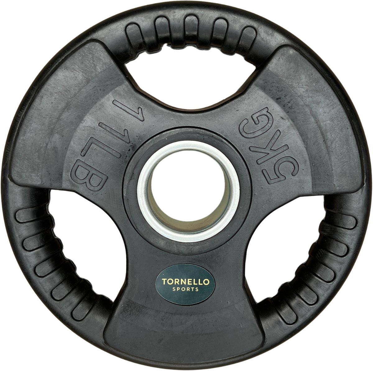 Tornello sports Tri-Grip 5 kg plaat met rubberen coating