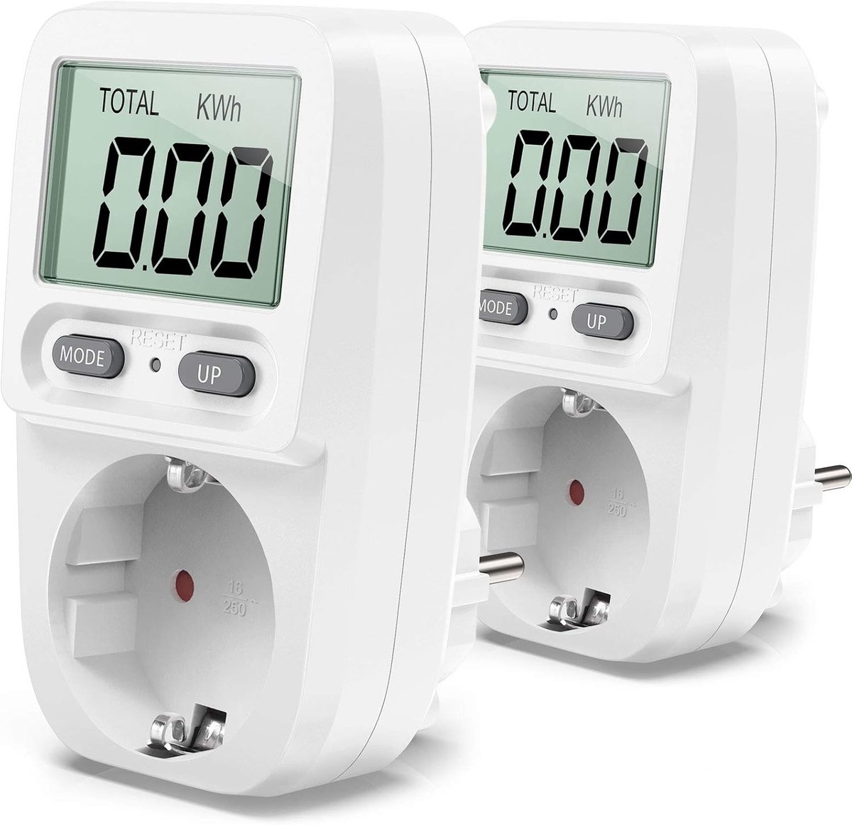 Energiekostenmeter met LCD-scherm en overbelastingsbeveiliging, ideaal voor energieverbruik monitoring, 3680W