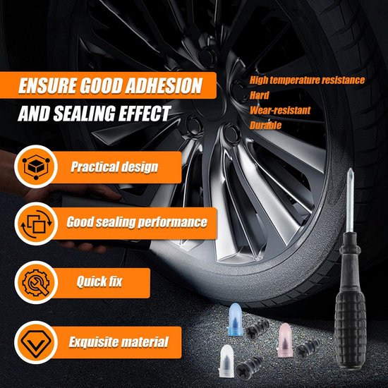 60 Stuks Bandenreparatieset voor Auto, Vrachtwagen, Caravan en Fiets van Merkloos — afbeelding 5