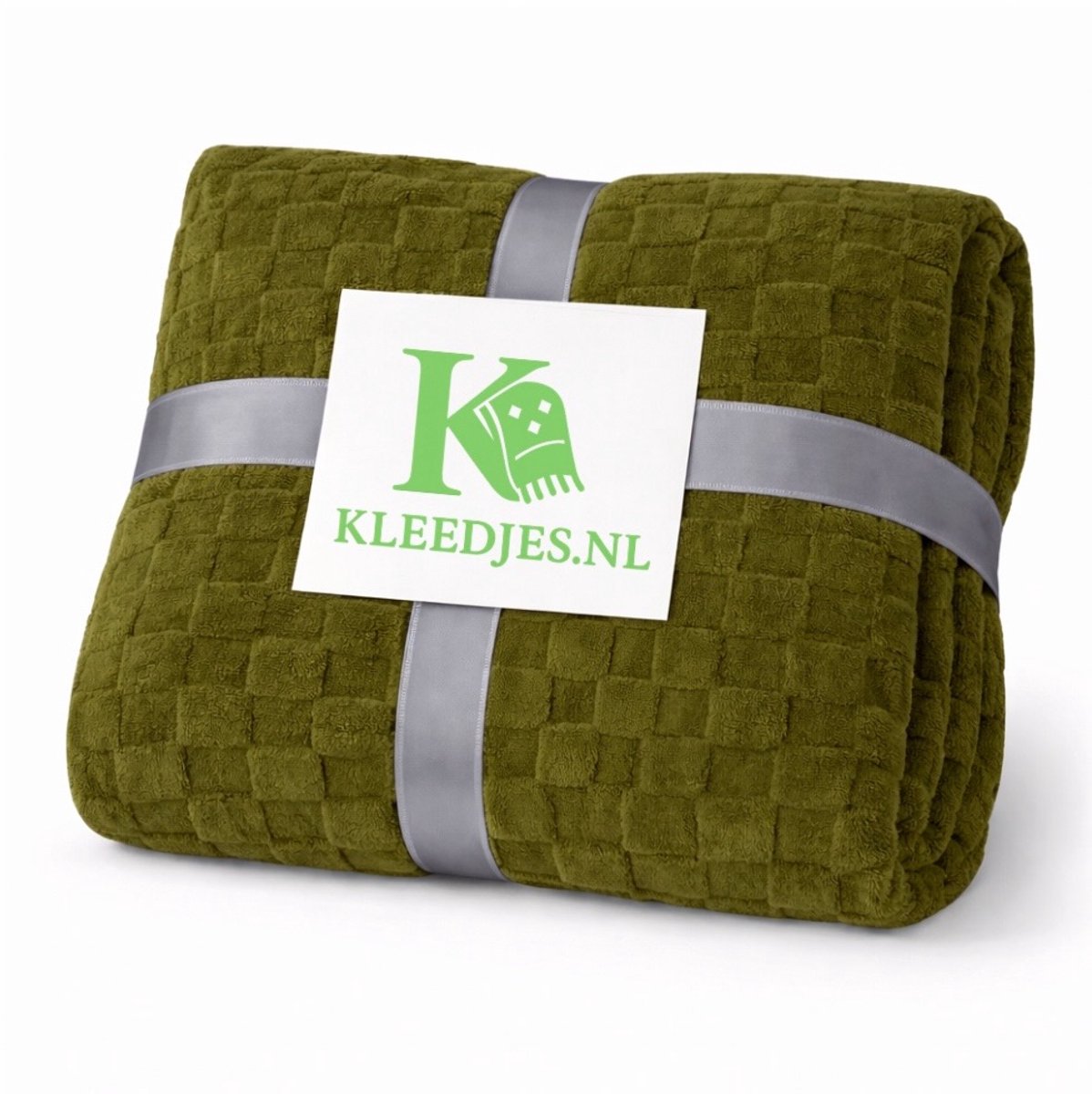 Ruiten fleece deken 150x200 cm – Zacht & comfortabel – Plaid voor bank en bed – Donkergroen
