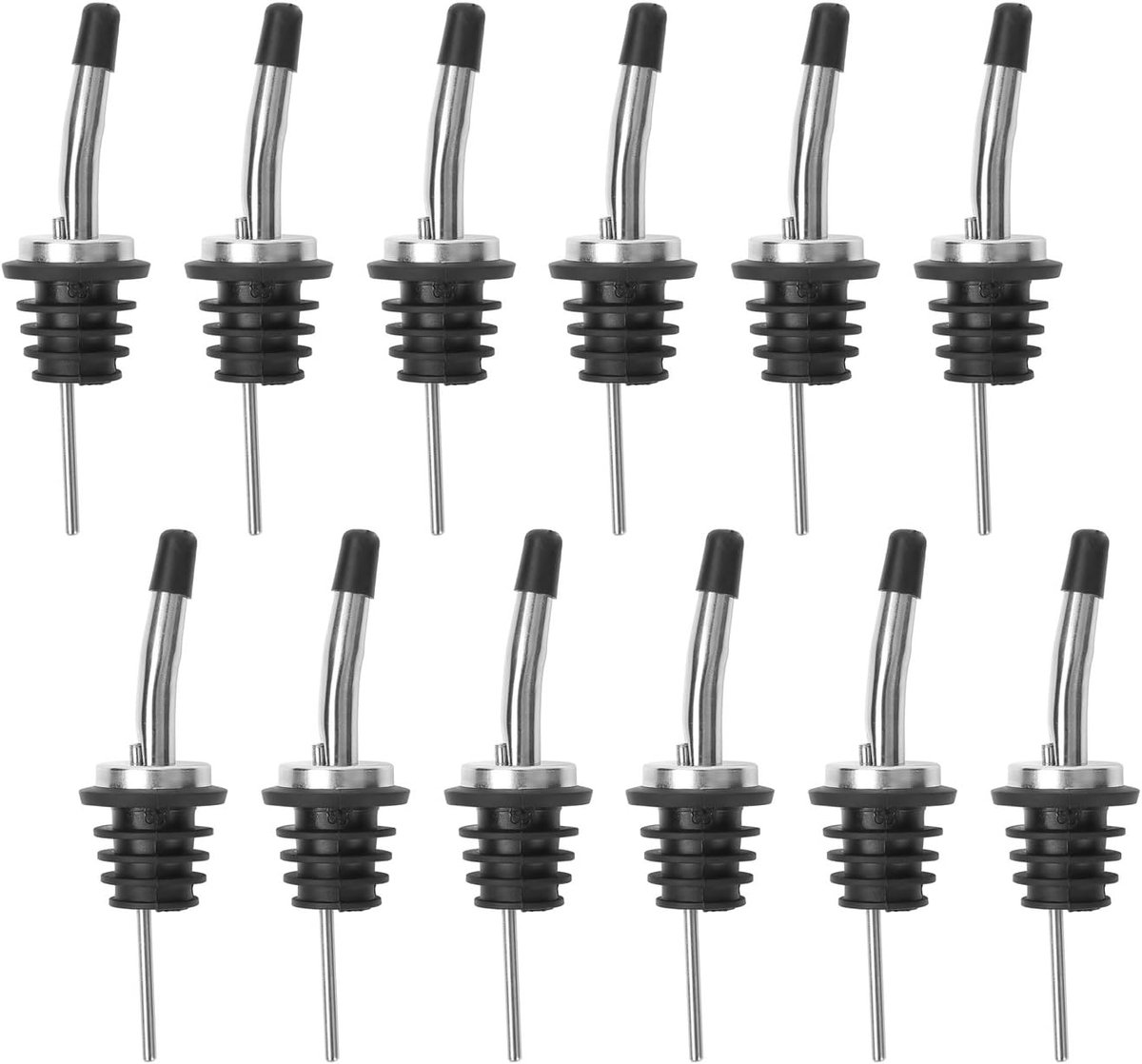 12 Pack Roestvrij Staal Flessenschenkers met Taps Toelopende Uitloop