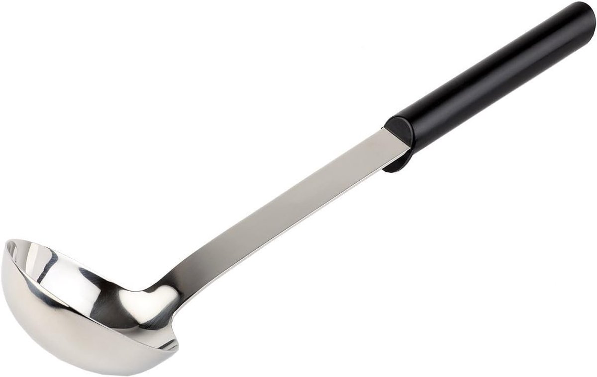 Ergonomische pollepel met antislip handgreep - RVS serveerlepel 35 cm