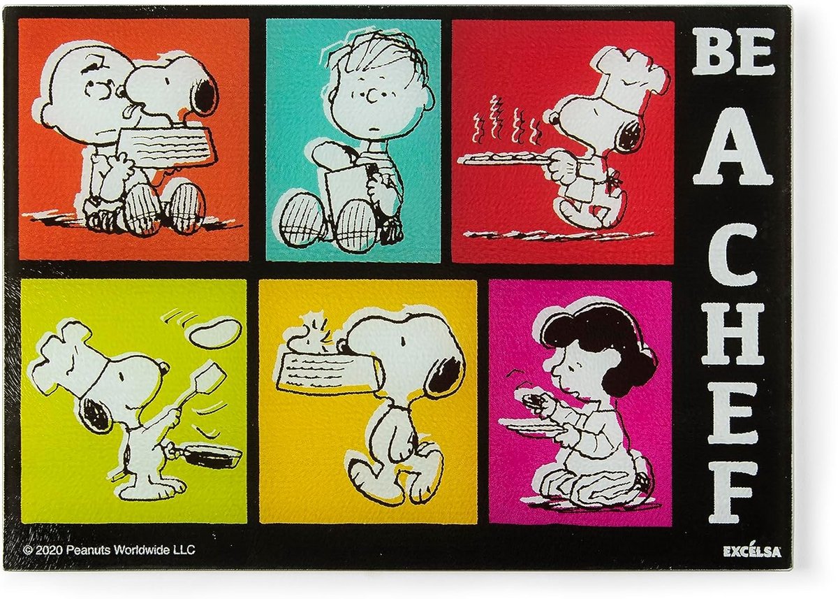 Snijplank van Onbreekbaar Glas 25 x 35 cm met Peanuts Decoratie