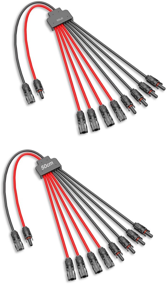Zonne-Y-kabel voor zonnepanelen - Verlengkabels en aansluitkabels (2 stuks)
