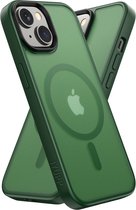 Coque IYUPP pour iPhone 15 - Compatible MagSafe - Coque arrière antichoc - Vert transparent