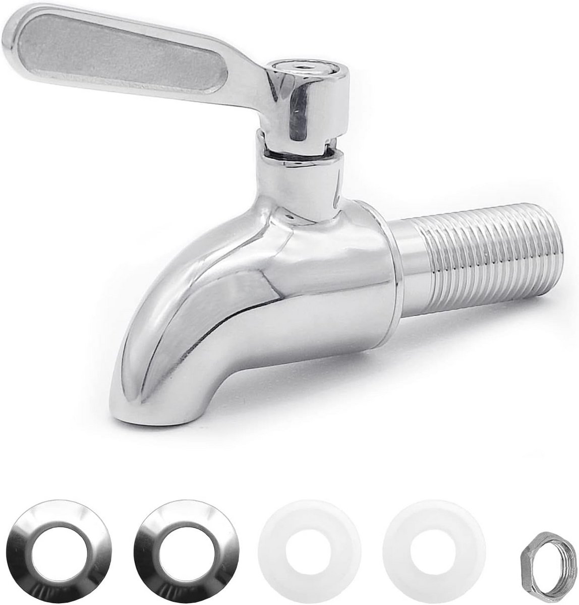 Roestvrijstalen Waterdispenser voor Biervat en Drankfonteinen, 16 mm Tapkraan