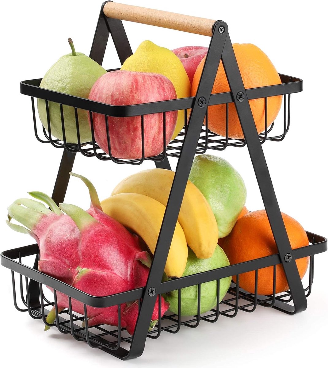 Ruimtebesparende fruitetagère met 2 etages - Etagère voor fruit en groenten