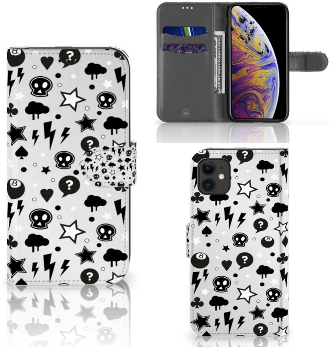 Book Case voor Telefoonhoesje met Naam Apple iPhone 11 Silver Punk
