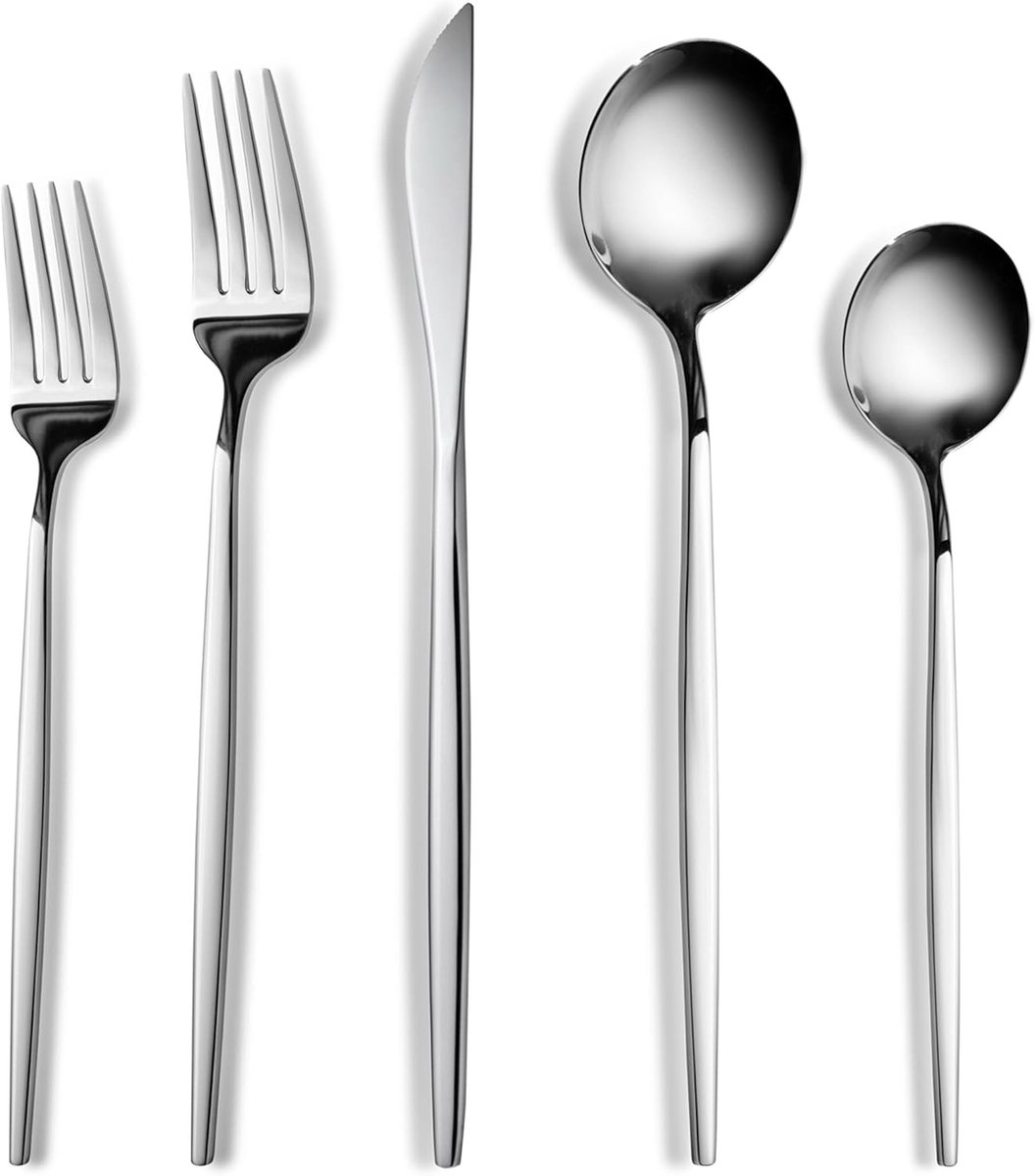 30-delige Bestekset voor 6 Personen - Modern Design in Staal