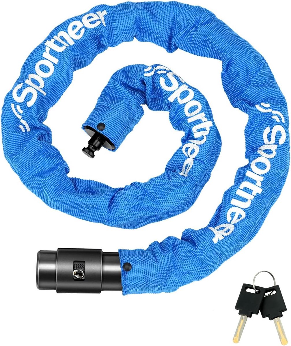 Hoogbeveiligde Fietsslot met Ketting - 100 cm en 8 mm Dikte, Tempered Staal en Anti-Diefstal