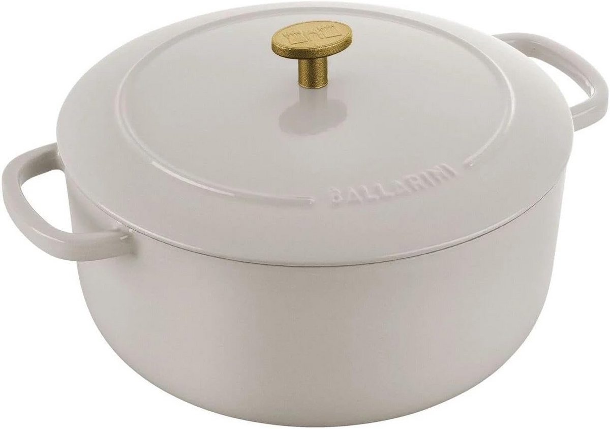 Ovenschotel rond, geëmailleerd gietijzer, 24 cm, 4 l, Ivoorwit