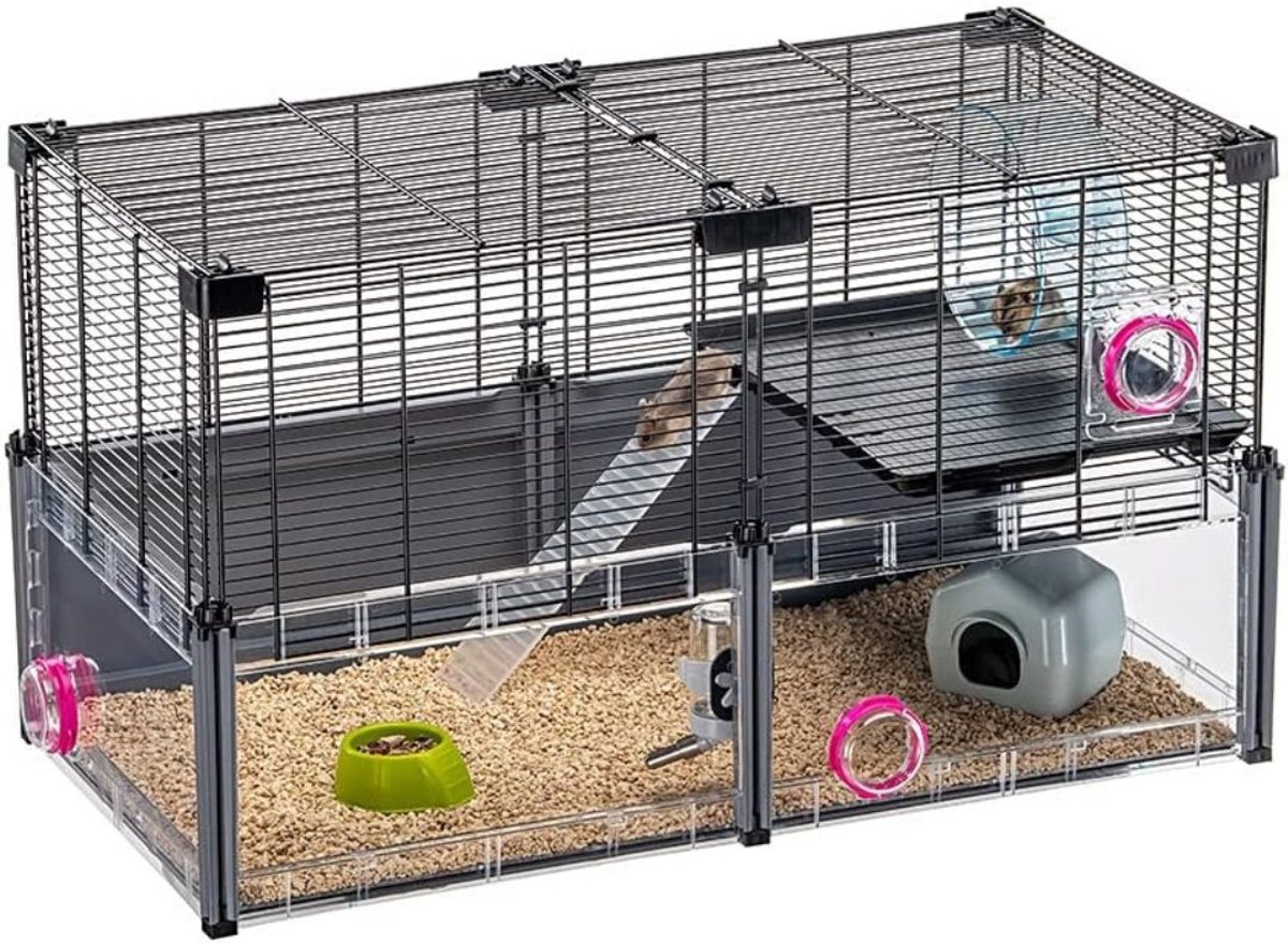 Zyrex® Hamsterkooi - Knaagdierkooi - Kooi - Zwart - 73cm x 38cm x 42cm