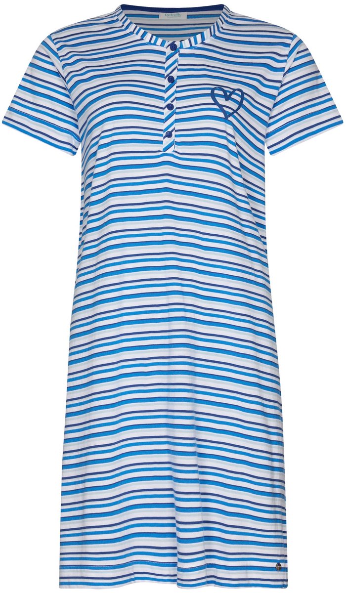 Rebelle MyRebelle - Nachthemd - Blue Bay - Bio Katoen - Blauw - Gestreept