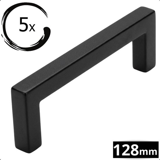 Handgreep / Keukengreep Zwart 128 mm