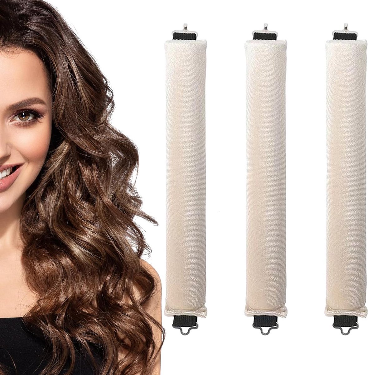 3 Stuks Warmteloze Krulstaven voor Lang en Medium Haar - Grote, Natuurlijke Golven