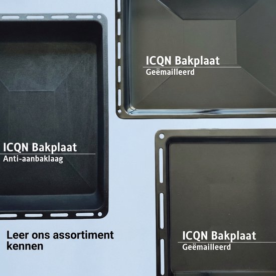 ICQN Bakplaat en Rooster Set voor Oven- 455x375x30 mm