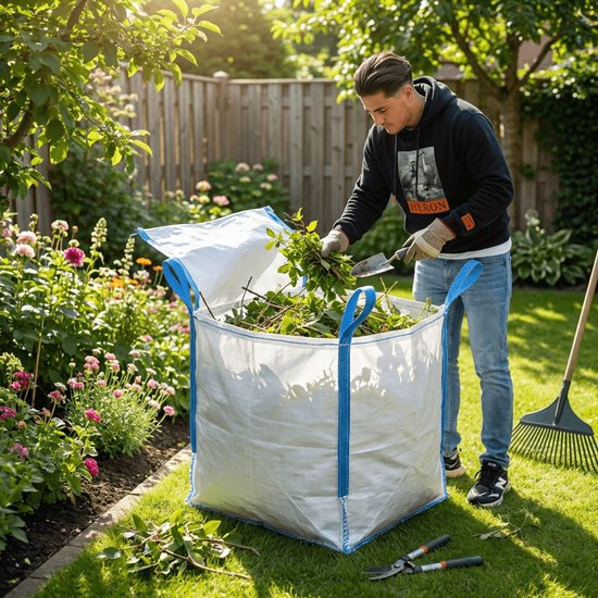 Lot de 10 Sacs | Big Bags transparents pour trier les déchets | 500L| Sac refermable | Réutilisable