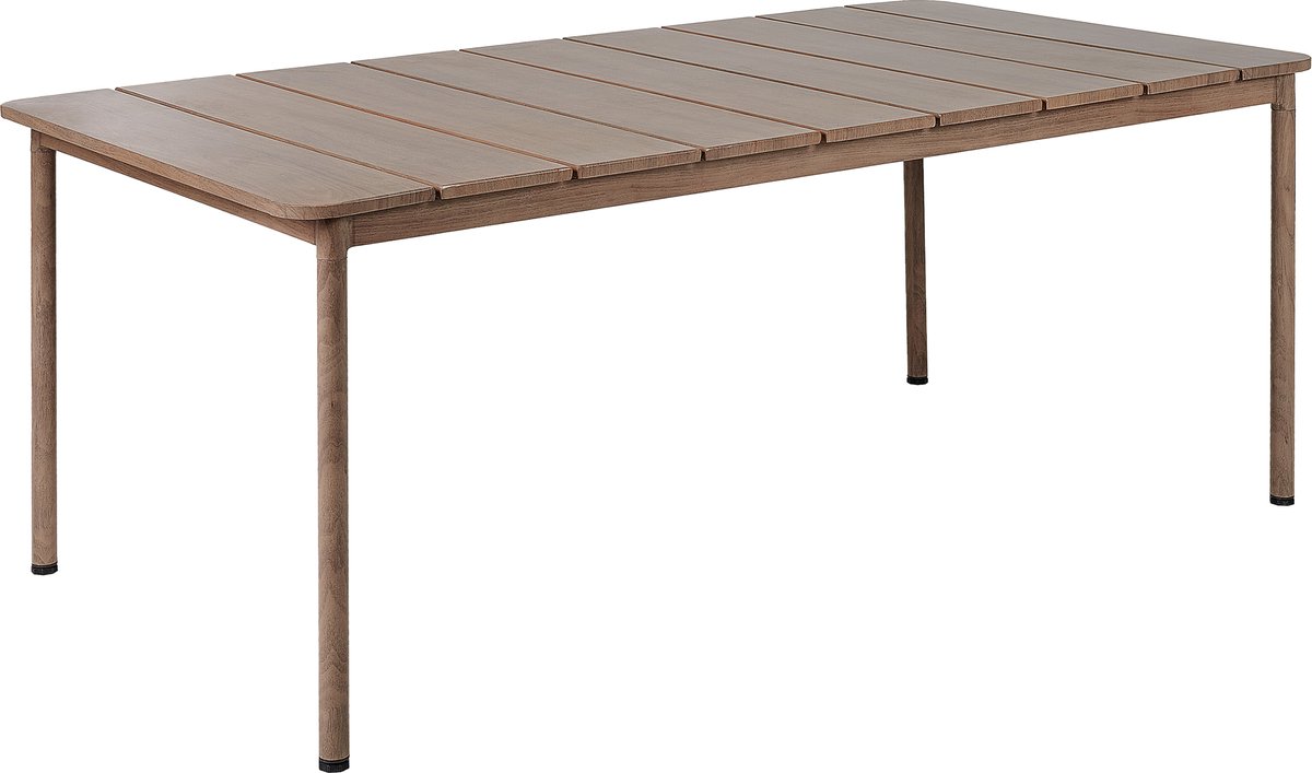 FLAVIA - Tuintafel - Donkerhout - Aluminium