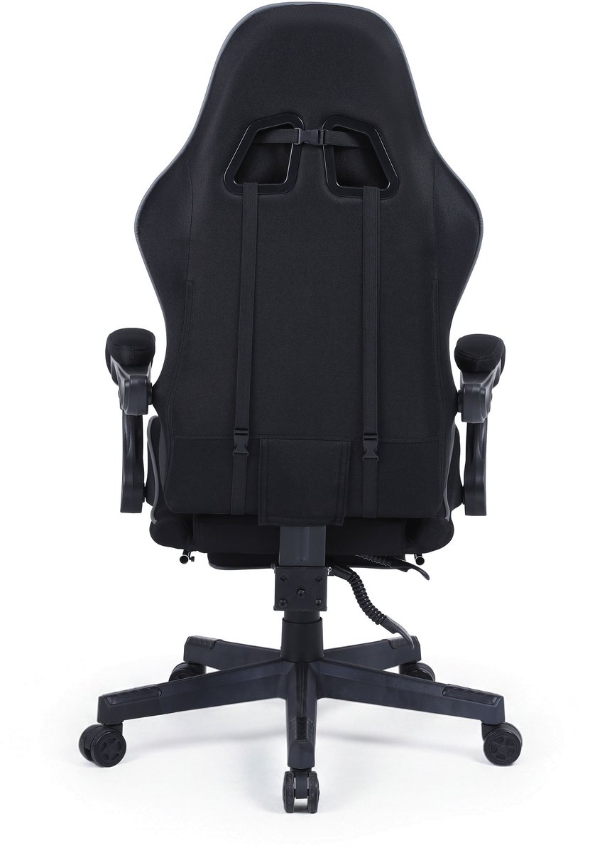 VDD Gaming Gamestoel met Massagefunctie en Voetsteun Zwart - afbeelding 2