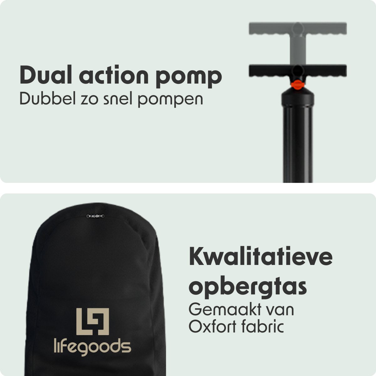 LifeGoods PaddlePro SUP Board - Opblaasbaar Paddle Board - Complete Set - Max. 150KG - 320x81cm - Tropical Blauw – foto 6