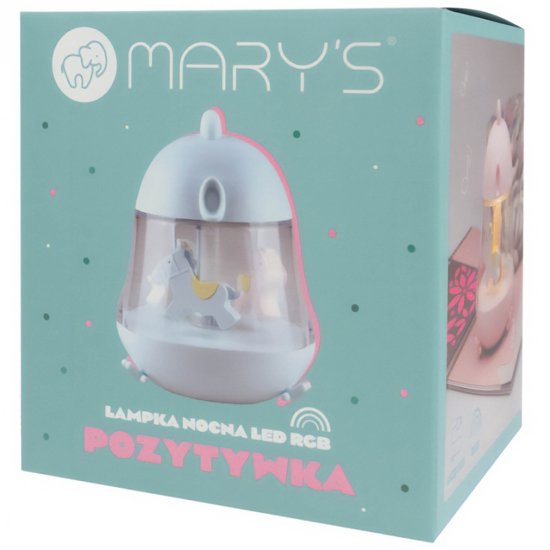 Mary's Blauwe muziekdoos met LED-nachtlampje, lamp voor kinderkamer, USB warm RGB-licht van sarcia.eu — afbeelding 3