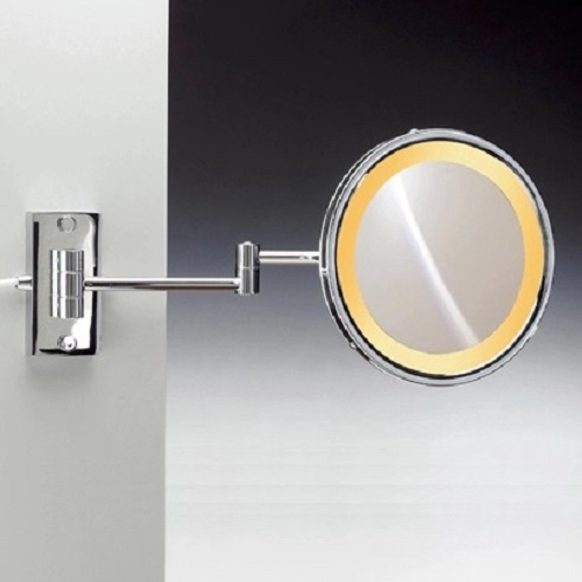 Windisch vergrootspiegel/scheerspiegel muur licht direct x2 croom mat